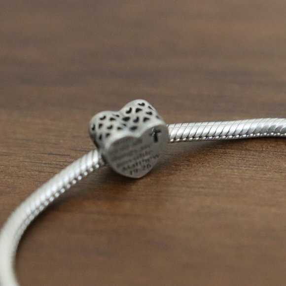 Heart Shape Religious Bracelet Charm - Fits Pandora - Picture 5 of 7